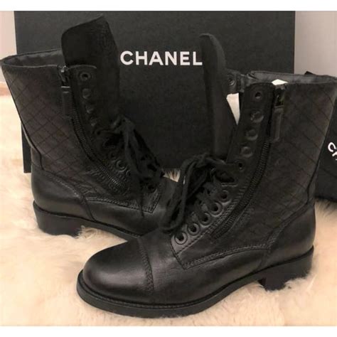 chanel leather boots